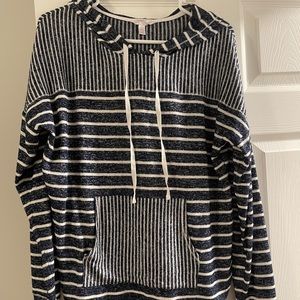 Womens large 12-14 Long sleeve striped thin hoodie